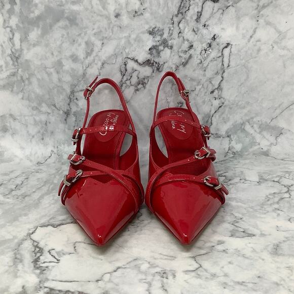 Circus by Sam Edelman Sz 8M Red Patent Fraya Slingback Pumps Pointed Toe T2-4 - Picture 2 of 9